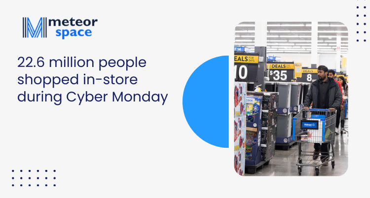 Meteor Space - 22.6 million people shopped in-store during Cyber Monday