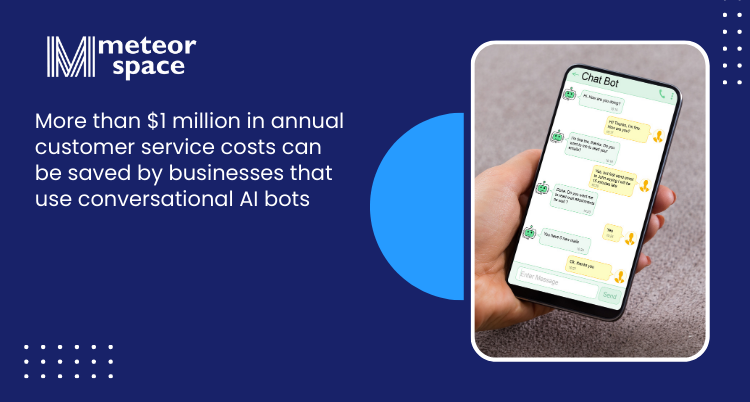 Meteor Space - Importance Of Customer Service For Ecommerce - More than $1 million in annual customer service costs can be saved by businesses that use conversational AI bots