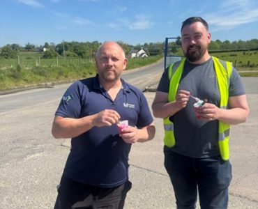 John and PJ from Meteor Space enjoying ice cream during a sunny break outside HQ.
