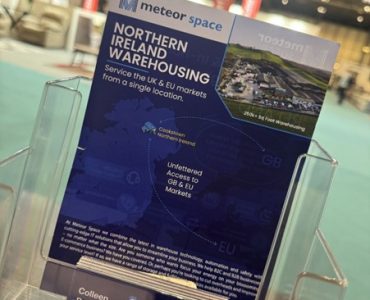 Meteor Space brochure detailing UK and EU warehousing solutions at January Furniture Show 2025.