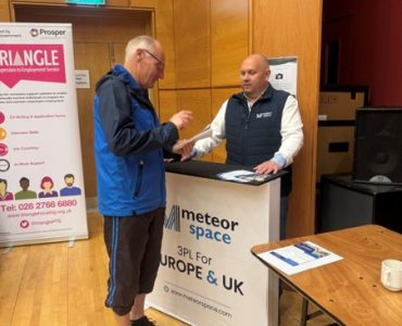 Team at the Cookstown job fair representing Meteor Space