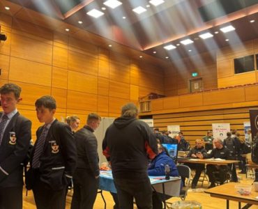 Team at the Cookstown job fair representing Meteor Space